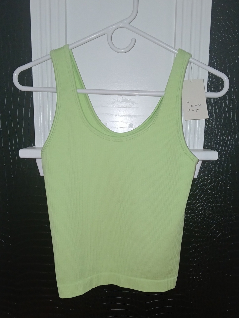 a new day Lime Green Ribbed Tank